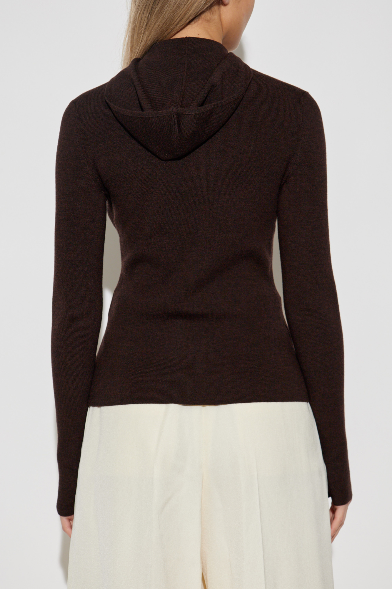 ジャケット Victoria Beckham Brown zip-up cardigan Brown Wool cardigan Victoria Beckham - Vitkac AS